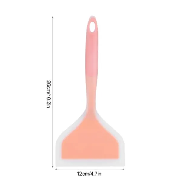 Stegepaletter>Non-stick silikone skovl spatel bred vender kage bøf pizza køkken køkkenredskaber (orange)
