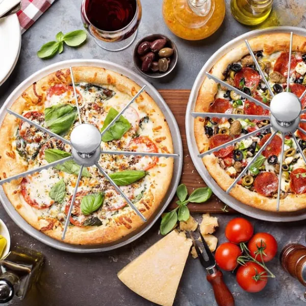 Pizzaskærere>Ny 6-Skivet Pizzaskærer - Pizzakniv i Aluminiumlegering