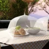 OBOSOE 4 stk mesh pop-up madparaply – foldbart insektnet til udendørs måltider, 43×43 cm, hvid