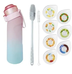 Beholdere Til Mad & Drikkevarer>OBOSOE Air-Up Luftvandsflaske 650ml – 7 smagskapsler | Sukkerfri & Aromatisk | Gradient Pink med Sup Tube