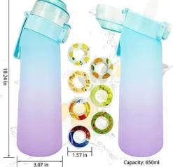 Beholdere Til Mad & Drikkevarer>OBOSOE Air-Up Luftvandsflaske 650ml – 7 smagskapsler | Sukkerfri & Aromatisk | Gradient Pink med Sup Tube