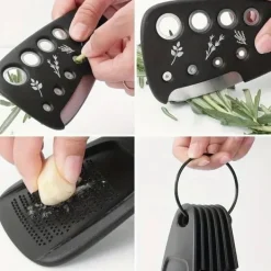 OBOSOE 6-delt rustfrit køkkengrejssæt - perfekt til campingvogn og udendørs | Inkluderer pizzaskærer, frugtskræller, urteplukker, flaskeåbner Outlet