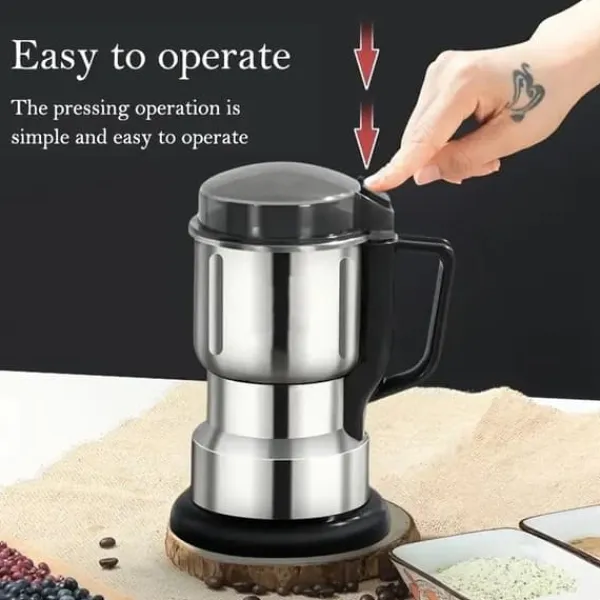 OBOSOE Elektrisk Multifunktionel Kværn / Kaffekværn med 4-bladet stålkniv – Mal kaffebønner, krydderier og ingredienser Hot