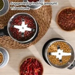 OBOSOE Elektrisk Multifunktionel Kværn / Kaffekværn med 4-bladet stålkniv – Mal kaffebønner, krydderier og ingredienser Hot
