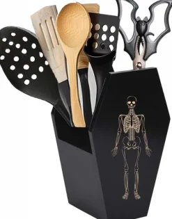 Køkkenudstyrssæt>OBOSOE Gothic Køkkenopbevaring med Halloween dekoration – Køkken- og skrivebordsstativer, pen- og makeupbørsteholdere, uhyggelige borddekorationer