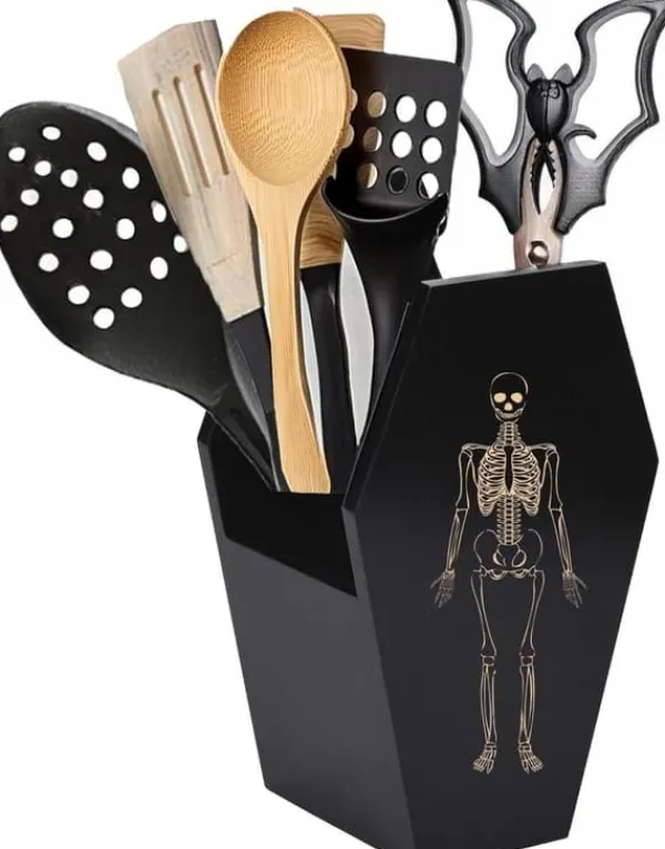 Køkkenudstyrssæt>OBOSOE Gothic Køkkenopbevaring med Halloween dekoration – Køkken- og skrivebordsstativer, pen- og makeupbørsteholdere, uhyggelige borddekorationer