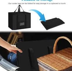 OBOSOE 40L køleboks/køletaske, foldbar termotaske til picnic og madlevering New