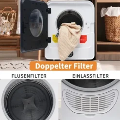 OBOSOE lufttørrer 3 kg rustfrit stål kapacitet faktisk 4 5 kg 830W flertrinsfilter 5 program vægmonterbar til badeværelse Online