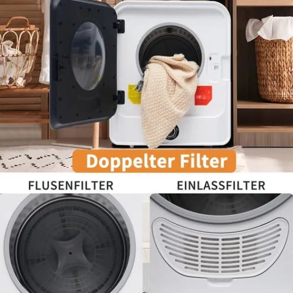 OBOSOE lufttørrer 3 kg rustfrit stål kapacitet faktisk 4 5 kg 830W flertrinsfilter 5 program vægmonterbar til badeværelse Online