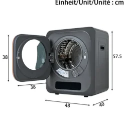 OBOSOE lufttørrer Rustfri 3 kg kapacitet Faktisk 4 kg 850W flertrinsfilter 6 Program Vægmonterbar til badeværelse Discount