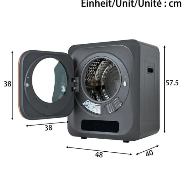 OBOSOE lufttørrer Rustfri 3 kg kapacitet Faktisk 4 kg 850W flertrinsfilter 6 Program Vægmonterbar til badeværelse Discount