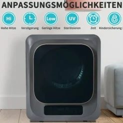OBOSOE lufttørrer Rustfri 3 kg kapacitet Faktisk 4 kg 850W flertrinsfilter 6 Program Vægmonterbar til badeværelse Discount