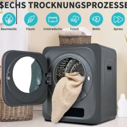 OBOSOE lufttørrer Rustfri 3 kg kapacitet Faktisk 4 kg 850W flertrinsfilter 6 Program Vægmonterbar til badeværelse Discount