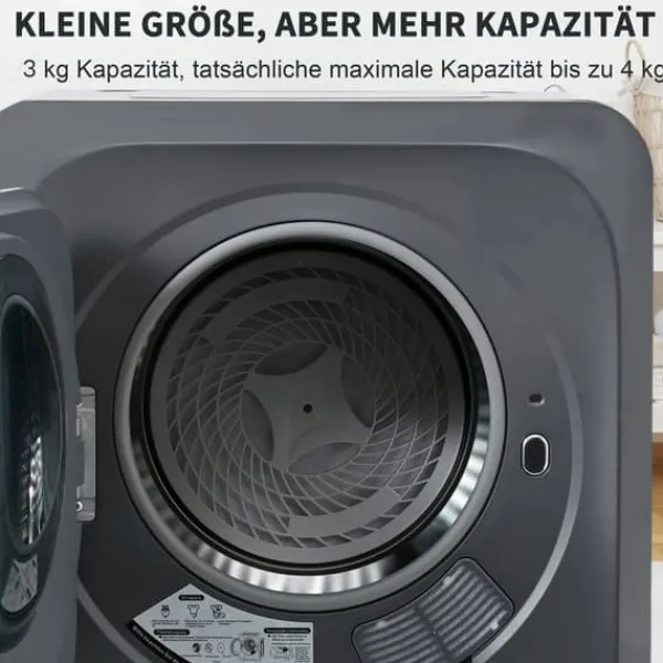 OBOSOE lufttørrer Rustfri 3 kg kapacitet Faktisk 4 kg 850W flertrinsfilter 6 Program Vægmonterbar til badeværelse Discount