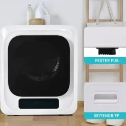 OBOSOE lufttørrer Rustfri 3 kg kapacitet Faktisk 4 kg 850W flertrinsfilter 6 Program Vægmonterbar til badeværelse Online