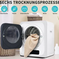 OBOSOE lufttørrer Rustfri 3 kg kapacitet Faktisk 4 kg 850W flertrinsfilter 6 Program Vægmonterbar til badeværelse Online