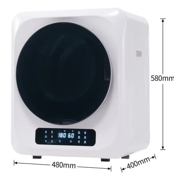 Tørretumblere>OBOSOE lufttørrer rustfrit stål 3 kg kapacitet 850W flertrinsfilter 6 programmer vægmonterbar til badeværelse