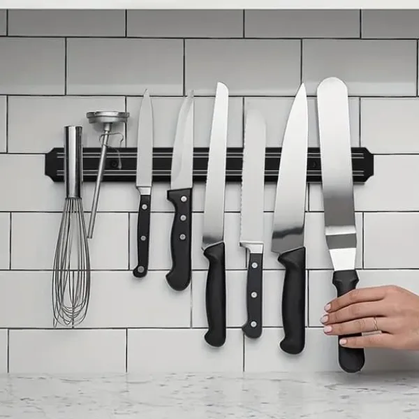 Køkkenorganisering>OBOSOE magnetisk knivholder 48cm – stærk magnetisk knivstativ til køkken, kreativt køkkentilbehør