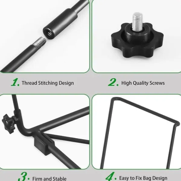 OBOSOE Metal haveaffaldsstativ 30-45 gallon – bærbar holder til blade, camping og fester Sale