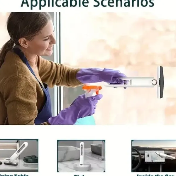 Rengøringsudstyr>OBOSOE Mini Moppe med Selvdrejende Funktion - Hvid Syntetisk Fiber til Hjemmet