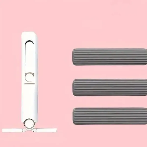 Rengøringsudstyr>OBOSOE Mini Moppe med Selvdrejende Funktion - Hvid Syntetisk Fiber til Hjemmet