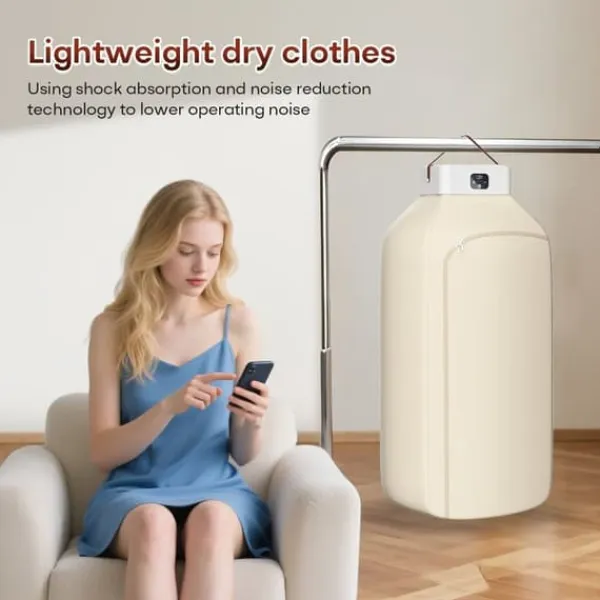 Tørreskab>OBOSOE Mini tørretumbler 3-i-1 – Til små rum som lejligheder, sovesale og campingvogne, med timerfunktion, perfekt jule- og halloweengave