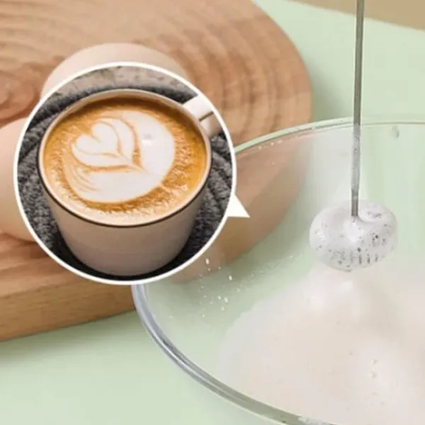 Kaffemaskiner Til God Kaffe>OBOSOE mælkeskummer håndholdt – æggepiskeris genopladeligt med 2 piskeris, trådløs skummer