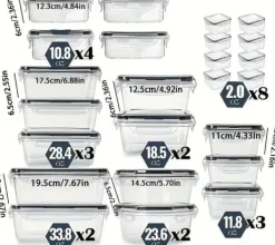 Beholdere Til Madopbevaring>OBOSOE 24-pak madkasser med lufttætte krukker med låg – BPA-fri madopbevaring