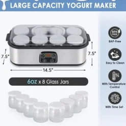 OBOSOE probiotisk yoghurt – yoghurtmaskine med justerbar temperatur og tid, der skaber milliarder af levende probiotika til tarmsundhed Hot