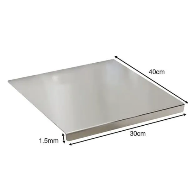 OBOSOE Rustfrit 304 Stål Skærebræt – Slipningsfast & Skimmelresistent til Kød, Frugt & Grøntsager | 40x50x1,5 cm Clearance