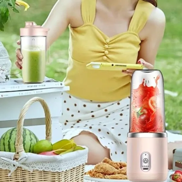 OBOSOE USB Juicer i krusformat - Bærbar Smoothie & Juice Blender med 6 3D-blade | 400 ml multifunktions saftpresser