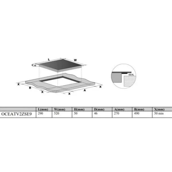 OCEANIC keramisk häll - 2 brännare - 2900W - känsliga kontroller New