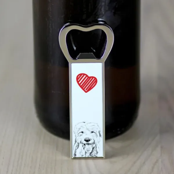 Old English Sheepdog - flaskeåbner med en hund, personlig køleskabsåbner, unik gave til en mand fra Art-Dog Online