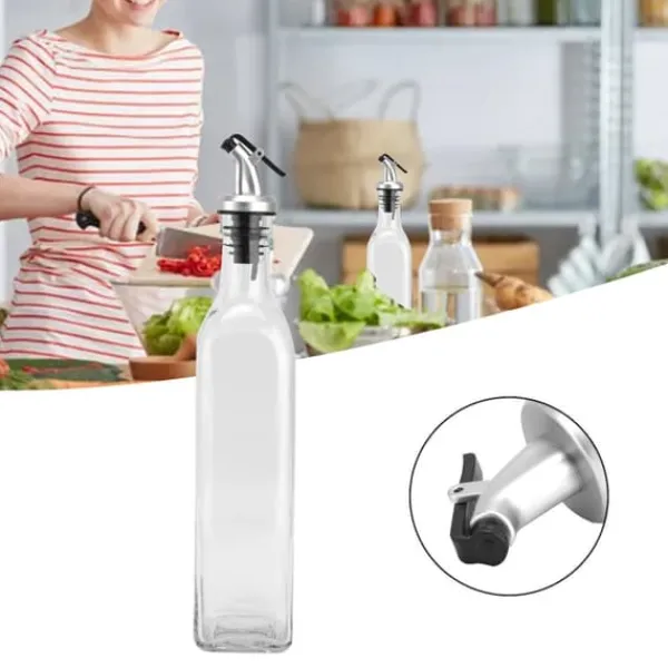 Oliedispenser Glas og Spraymalet Plast Oliedåse Flaske til Sojasauce Eddike Madlavning Vin Outlet