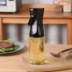 Olieflaske med Sprayfunktion i Glas 200ml Sort Discount