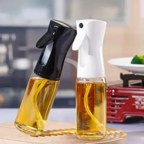 Olieflaske med Sprayfunktion i Glas 200ml Sort Discount