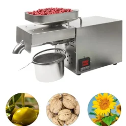 Oliepressemaskine, 220V, 610W, 304 fødevarekvalitets rustfrit stål, temperaturjustering 40-240°C, olieudvindingsrate op til 45% New