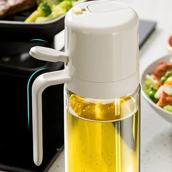 Olie- & Eddikebeholdere>Oliesprayflaske 550 ml i glas og rustfrit stål