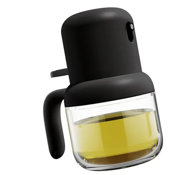 Olie- & Eddikebeholdere>Oliesprayflaske 180ml Ergonomisk håndtag Tætforseglet plastglas Støvtæt olivenoliesprøjte til hjemmekøkken Sort