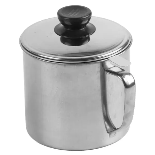 Sier>Oljesil Pot 1,3L Kapacitet 304 Rostfritt stål Matlagningsoljebehållare Antiläckage för Hemrestaurang
