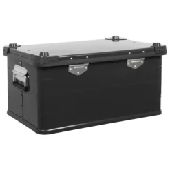 Opbevaringsboks, holdbar aluminiumsbygning, rummelig kapacitet,sort Outlet
