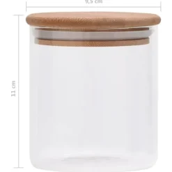 Opbevaringsglas med bambuslåg - 6 stk. 600 ml | Farve: Gennemsigtigt glas | Størrelse: 600 ml Clearance