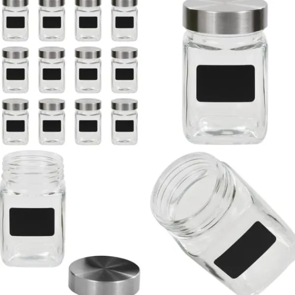 Opbevaringsdåser>Opbevaringsglas med etiket 12 stk. 300 ml - Opbevaringsglas - Opbevaringskrukke - Home & Living
