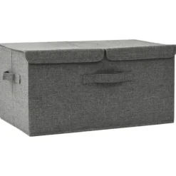 Opbevaringskasse 50x30x25 cm stof antracitgrå - Opbevaringskasse - Opbevaringskasser - Home & Living Discount
