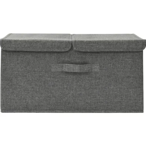 Opbevaringskasse 50x30x25 cm stof antracitgrå - Opbevaringskasse - Opbevaringskasser - Home & Living Discount
