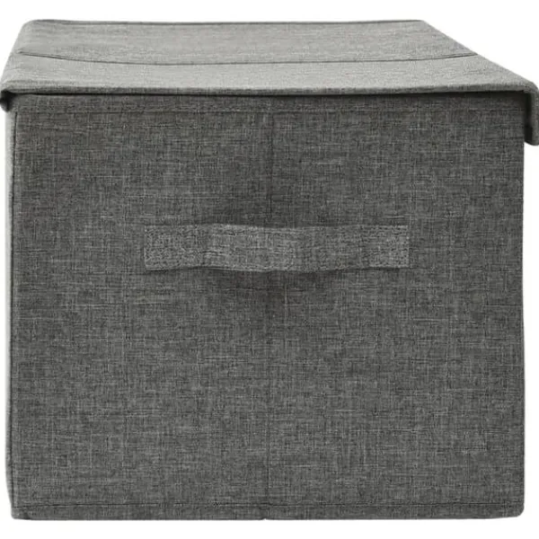 Opbevaringskasse 50x30x25 cm stof antracitgrå - Opbevaringskasse - Opbevaringskasser - Home & Living Discount