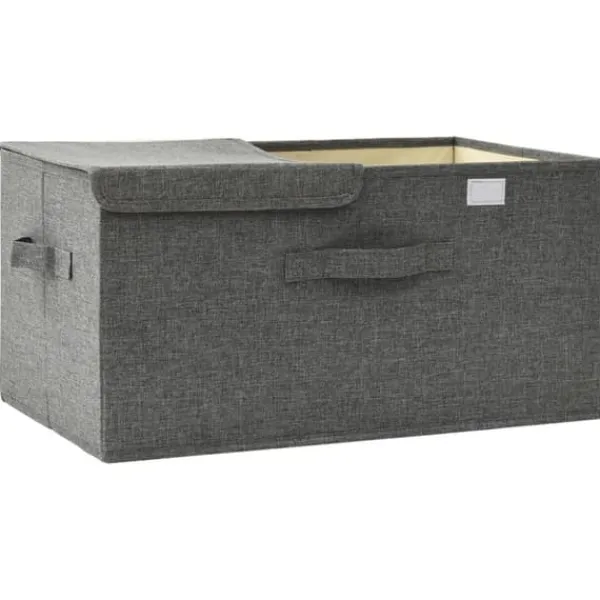 Opbevaringskasse 50x30x25 cm stof antracitgrå - Opbevaringskasse - Opbevaringskasser - Home & Living Discount