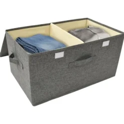 Opbevaringskasse 50x30x25 cm stof antracitgrå - Opbevaringskasse - Opbevaringskasser - Home & Living Discount
