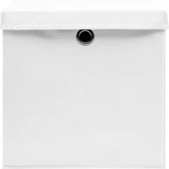 Opbevaringskasser - Living opbevaringskasser med låg 10 stk. 28x28x28 cm hvid Outlet