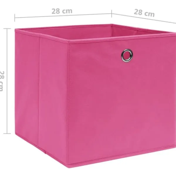 Opbevaringsæsker Til Hjemmet>Opbevaringskasser - Living opbevaringskasser 10 stk. ikke-vævet stof 28x28x28 cm pink